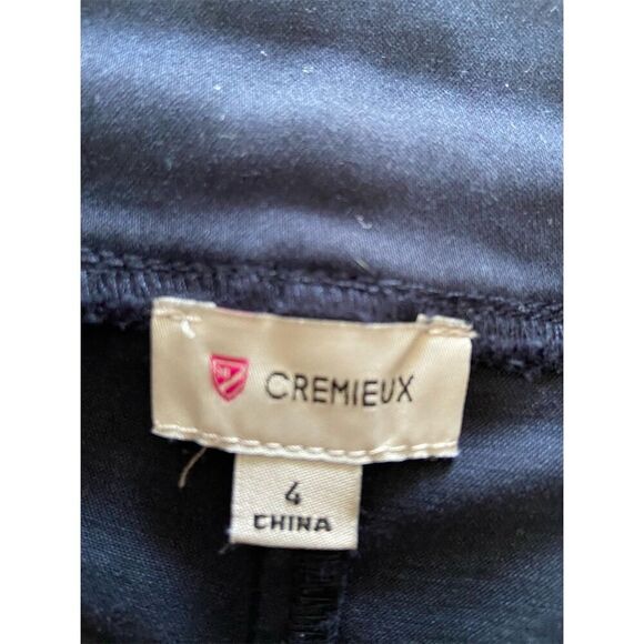 Cremieux Wide-Leg Navy Cropped Pants Paper bag waist Size 4 Casual - Picture 2 of 12